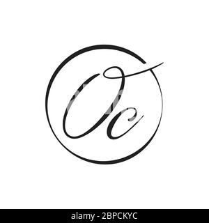 Initial Simple Letter OC Logo Design Vector Template. Abstract Minimal OC Letter Logo Design Stock Vector