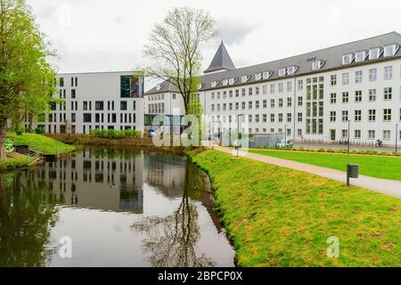 Moers, Germany - April 26, 2019: city hall of Moers. Moers is a district belonging city in the Lower Rhine Region of Germany Stock Photo