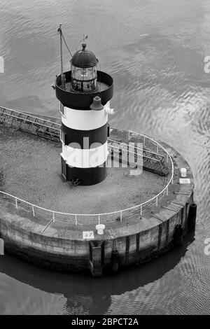 Alexandra Basin Lighthouse, Dublin Port, County Dublin, Ireland Stock Photo