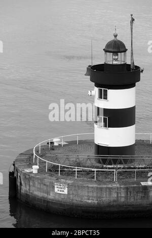 Alexandra Basin Lighthouse, Dublin Port, County Dublin, Ireland Stock Photo