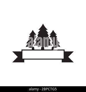pine tree template. simple plant design vector on white background. Stock Vector