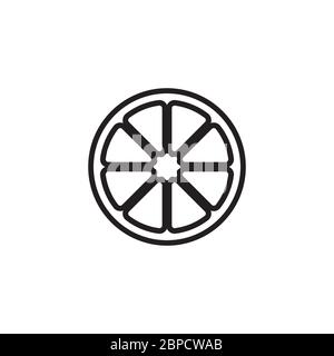 lime slice lines icon vector isolated on white background Stock Vector