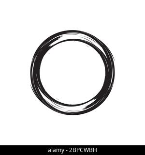 circle brush design vector isolated on white background Stock Vector