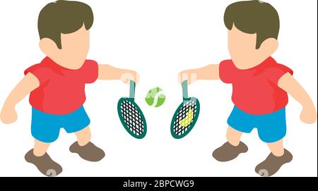 Tennis returner icon, isometric style Stock Vector