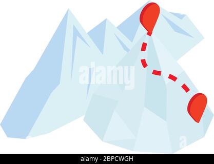 Mountaineering icon, isometric style Stock Vector