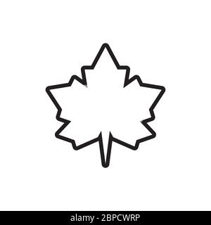 simple lines icon maple leaf vector isolated on white background Stock Vector
