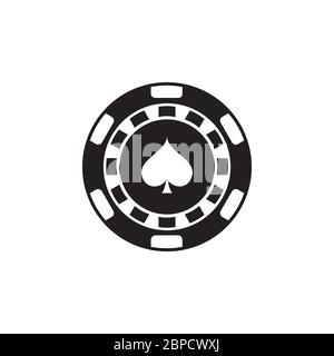 poker chip icon symbol vector isolated on white background Stock Vector