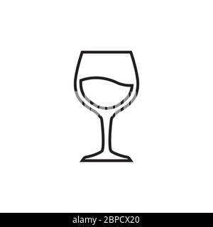 lines icon wine glass design vector isolated on white background Stock Vector