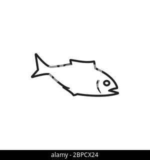 fish icon symbol design vector isolated on white background Stock Vector