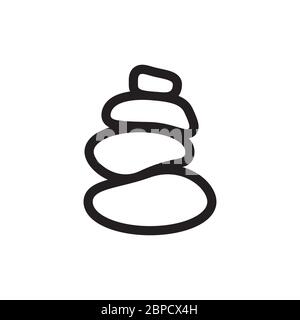 pile gravel / pebble lines icon symbol vector isolated on white background Stock Vector