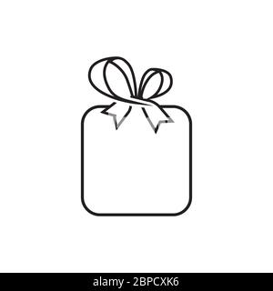 simple line icon gift vector isolated on white background Stock Vector