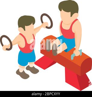 Athlete icon, isometric style Stock Vector