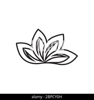 abstract lines leaves vector isolated on white background Stock Vector