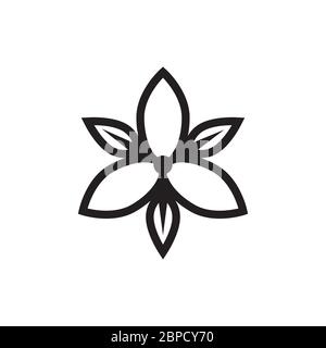 flower jasmine logo design concept. creative icon. vector illustration. Stock Vector