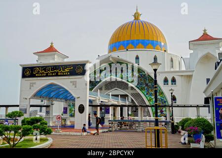 Masjid Selat Malaka, Melacca Strait Mosque, Malaka, Malaysia Stock Photo