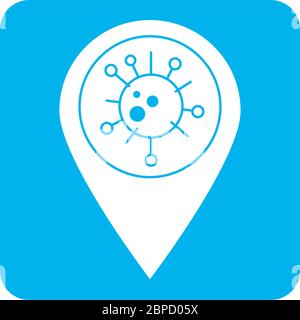 covid 19 coronavirus prevention pointer location navigation vector illustration block style icon Stock Vector