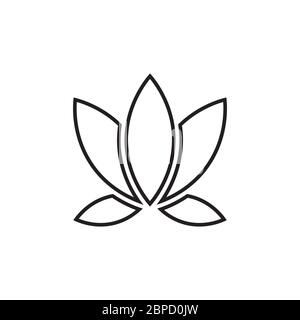 simple lines lotus icon vector isolated on white background Stock Vector