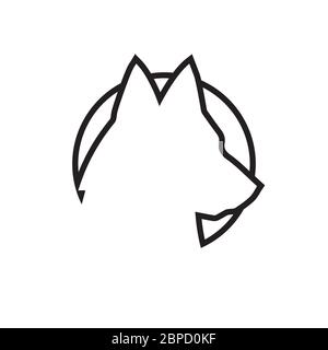 lines icon dog head vector isolated on white background Stock Vector