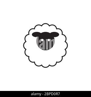 sheep lamb simple icon vector isolated on white background Stock Vector