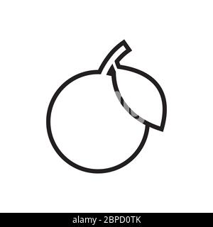 citrus / orange fruit lines icon vector isolated on white background Stock Vector