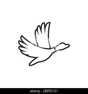 line duck fly icon vector. creative vector illustration. Stock Vector