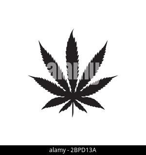 weed cannabis leaf icon vector on white background Stock Vector
