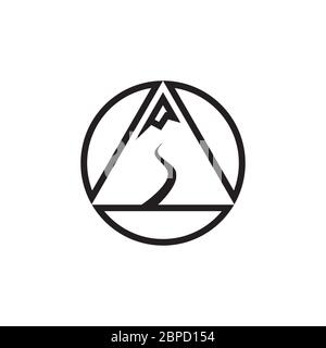 triangle mountain icon vector isolated on white background Stock Vector