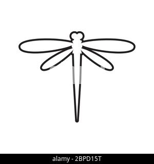 dragonfly lines icon vector isolated on white background Stock Vector