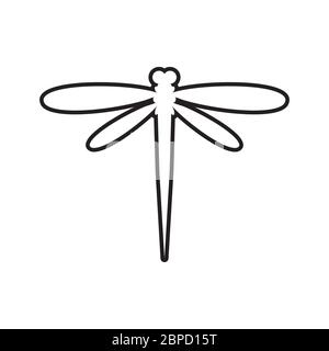 dragonfly lines icon vector isolated on white background Stock Vector