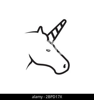 lines head unicorn icon symbol vector isolated on white background Stock Vector