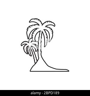 lines palm / coconut tree icon symbol vector illustration Stock Vector