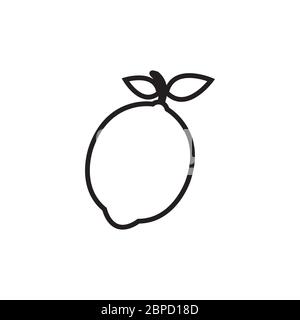 lines icon lime fruit symbol vector isolated on white background Stock Vector