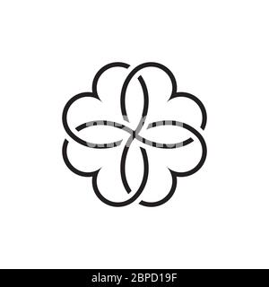 heart love clover icon vector isolated on white background Stock Vector