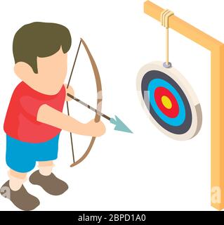 Archer icon, isometric style Stock Vector