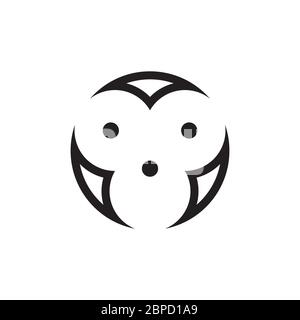 lines icon monkey face head design vector isolated on white background Stock Vector