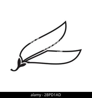 pea lines icon symbol vector isolated on white background Stock Vector