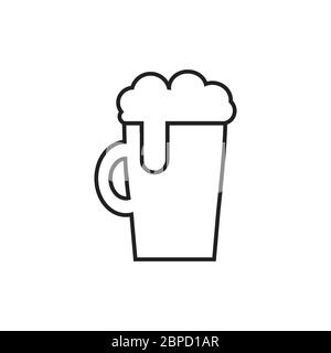 lines icon beer symbol vector  isolated on white background Stock Vector