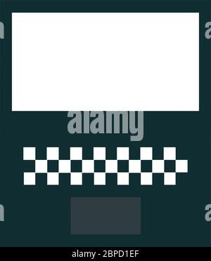 Block pixel rendered laptop keyboard & white display Stock Vector