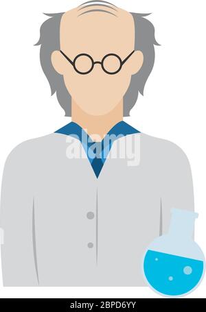 Isolated chemist biologist icon Stock Vector