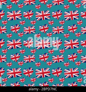 union jack flag symbol seamless pattern vector illustration background Stock Vector