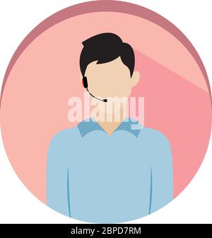 Isolated call center agent icon Stock Vector