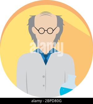 Isolated chemist biologist icon Stock Vector