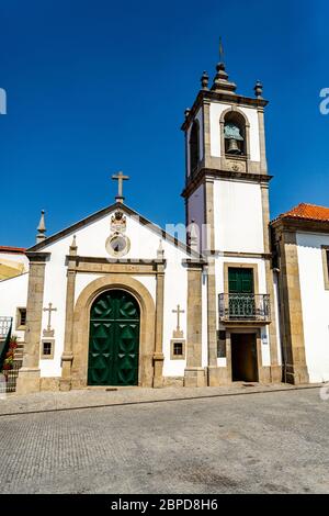 Facade of the Chapel of the Holy House of Mercy, built in 1612 in the parish of Arouca, Aveiro, Portugal Stock Photo