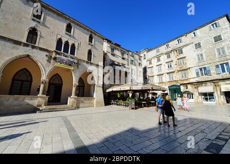 People's Square or Pjaca in the heart of the Diocletians palace in Split, Croatia. Stock Photo