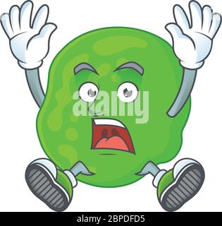 cartoon character design of sarcina ventriculli having shocking gesture Stock Vector