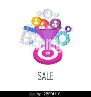 Sale Infographics Pictogram. Successful sales strategy. anagement and marketing. Stock Vector