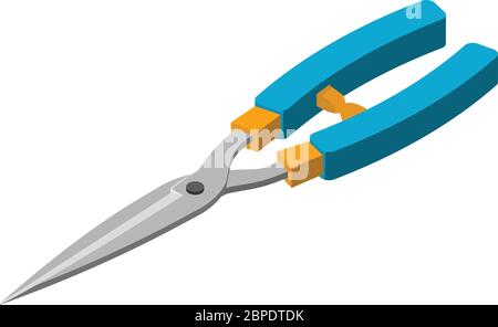 Bush scissors icon. Isometric of bush scissors vector icon for web design isolated on white background Stock Vector