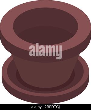 Empty plant pot icon. Isometric of empty plant pot vector icon for web design isolated on white background Stock Vector