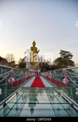 Chiang Khan,Thailand-14 February,2020 : Beautiful Glass sky walk at Viewpoint new landmark Thailand skywalk, at Phra Yai Phu Khok Ngio Chiang Khan dis Stock Photo