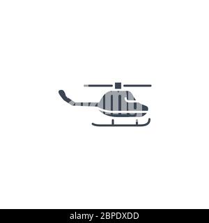 Helicopter related vector glyph icon. Stock Vector